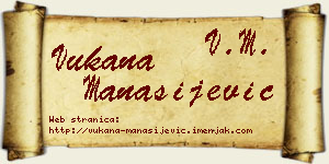 Vukana Manasijević vizit kartica